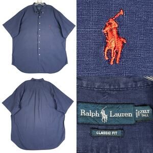 Polo Ralph Lauren Shirt Oxford Men’s Size 2XLT Navy Blue SS Button Down